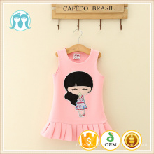 Padrões de vestido da menina do bebê sem mangas rosa coreia casual dressimagem adorável peixe corte vestidos de bebê roupas